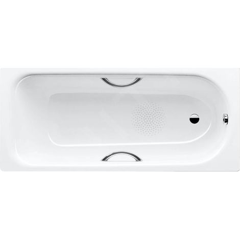Kaldewei Advantage - Baignoire rectangulaire Saniform Plus Star 345, 160x75 cm, avec trous pour barres de maintien, blanc - baignoire, antidérapante, effet Perl, trous pour barres de maintien 13453000 (1/2)