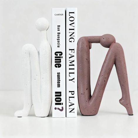 Serre-livres décoratifs pour livres lourds, serre-livres en résine artificielle en forme de penseuse, décoration pour serre-livres, bureau à domicile, bureau, salon, étagères créatives (1/5)