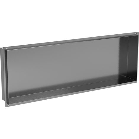 Mexen X-Wall-NR Nischenregal ohne Flansch 90 x 30 cm, gebürstetes Gun Gray - 19E1903010 (1/5)