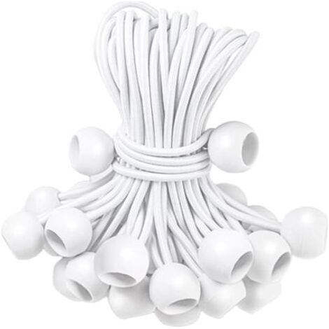 50 Pièces Tendeurs Elastique,Tendeur Elastique Boule,Tendeur Bache, Tendeur avec Boule,Sandow Elastique pour Bache,Tentes,Camping (1/5)