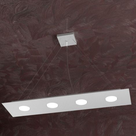 Lampadario moderno top light area 1127 s4 r gx53 led monoemissione metallo sospensione, finitura metallo grigio