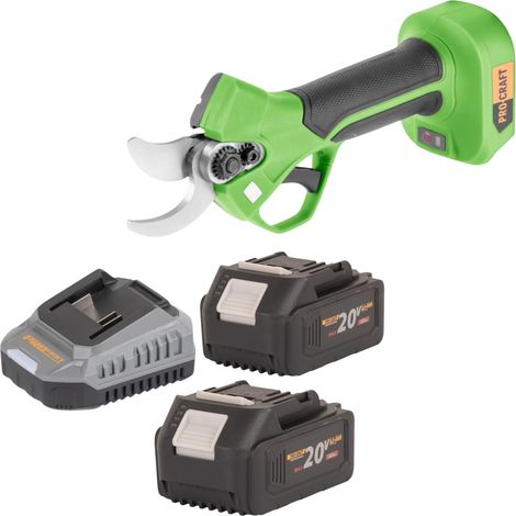 Tijeras para ramas a batería Procraft ES22Libb 20 V 25 mm sin escobillas + 2 baterías de 4,0 Ah + cargador (1/5)