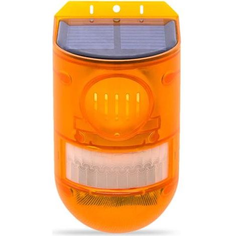 Alarme SolaireAlarme sonore et Lumineuse à détecteur de Mouvement Lumière dalarme Solaire étanche 2 Modes de Travail 110db Lumière de sirène de sécurité sonore pour la Maison la Ferme la (1/5)