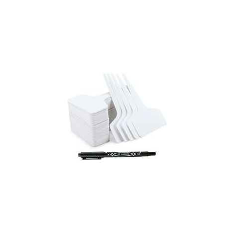 Etiquettes de Plantes T-Type 100 Pcs Étiquettes pour Plantes en Plastique Etiquette Semis pour Fleur Légumes Graine Jardin Pépinière (1/5)