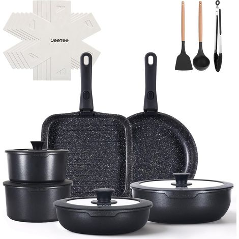 19 Piece Non-Stick Cookware Set with Removable Handle (1/5)