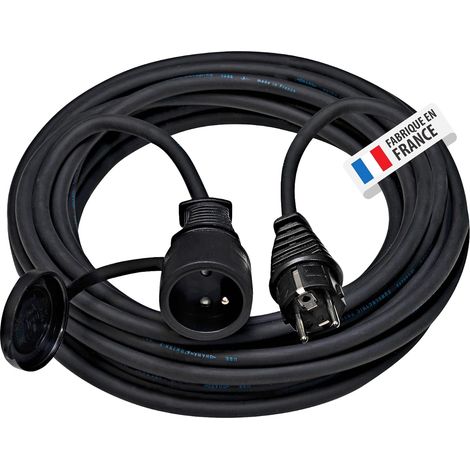 Rallonge prolongateur électrique, 10m H07RN-F 3G1,5, Noire (1/5)