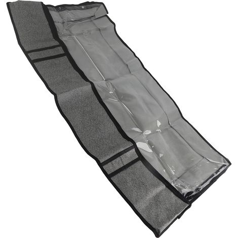 Lot de 2 sacs de rangement anti-poussière pour couette imitation lin, housse de rangement imperméable et résistante à l'humidité, à glisser sous le lit, 100 x 50 x 18 cm, lot de 2 (1/5)