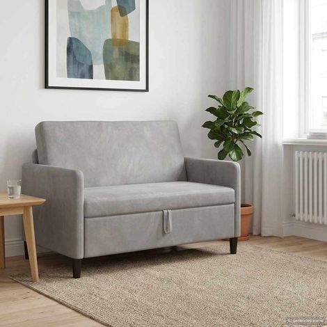 Sofá con almacenamiento Gris Claro 122 x 78 x 87 cm Poliéster (1/5)