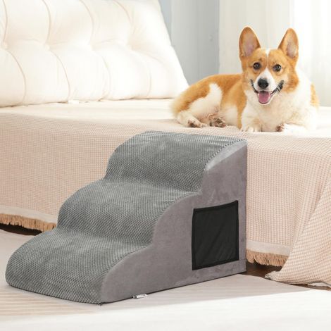 Hunderampe mit 3 Stufen, hochdichtem Schaumstoff, rutschfest, waschbarer Bezug für Schlafsofas (1/5)