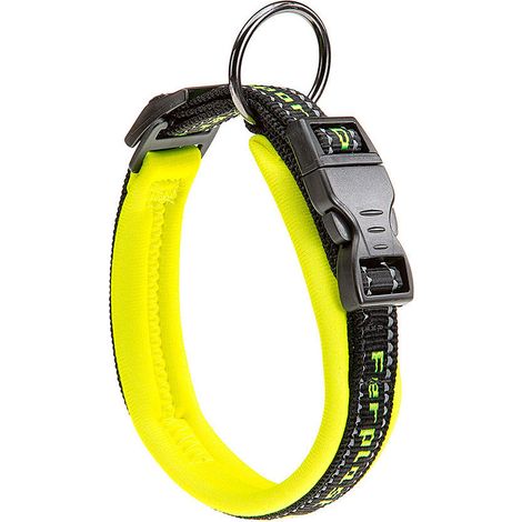 Ferplast SPORT DOG C Collare per cani con imbottitura soft. Varie misure e colori fluo.. Variante C15/35 - Misure: A: 25-35 cm B: 15 mm - Giallo