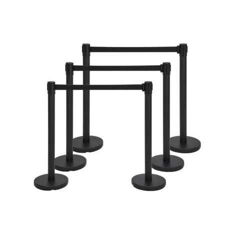 Crowd Control Barriers Line Dividers - Metal Stanchion Posts with 6.5ft Black Retractable Belt Ropes - for Store Queues, Airport Lines, Event Entries 
On-Site
WL