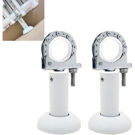 Set mit 2 Heizkörperhalterungen, höhenverstellbar von 11 cm bis 17 cm, aus Aluminium, stabile Bodenbefestigungsfüße für Heizkörper, verstellbare Füße ohne Bohren für Rohrheizkörper, höhenverstellbar (1/5)