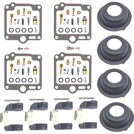 Vergaser Reparatursatz für XJR1200 1994-1998 1200cc Schwimmer Basic Kit (x4) Passend für XJR1200 inline-4 Hauptdüsen 80/110/130 Leerlauf 38/40 Nitril-Dichtungen kraftstoffbest