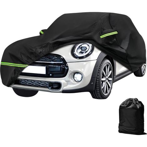 Irovami Housse de voiture pour Mini Cooper/Cooper S/Hardtop/Cabriolet 2 portes (2002-2024-2025), imperméable toutes saisons, avec fermetures éclair aux portes et bandes coupe-vent. (1/5)