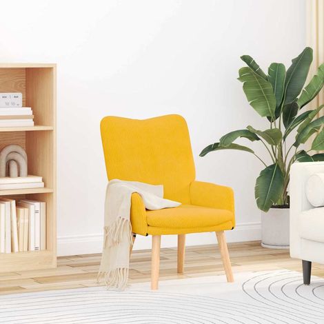vidaXL fauteuil Jaune clair 63 x 67 x 94 cm tissu (1/5)