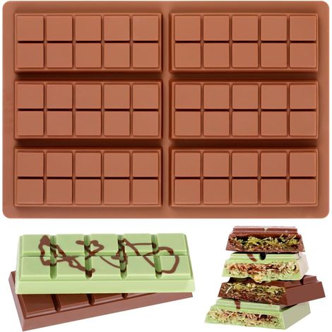 1 Moule à chocolat 6 cavités Silicone alimentaire Anti-adhésif Résistant chaleur Dessert Savon (1/5)