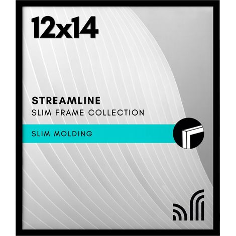 Cadre photo noir 30,5 x 35,6 cm – Cadre photo fin avec plexiglas poli – Matériel de suspension inclus pour affichage horizontal et vertical pour mur (1/5)