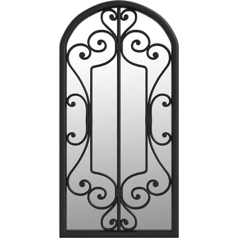 Miroir de jardin Noir 70x30 cm Fer pour utilisation extérieure