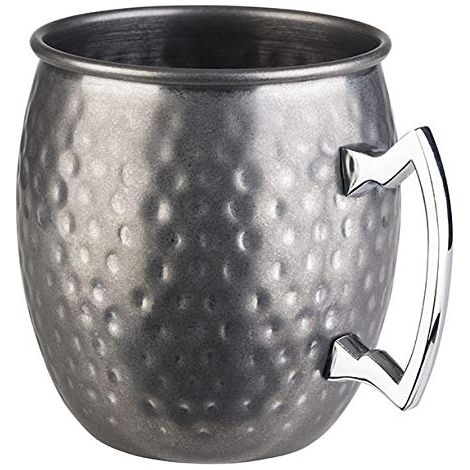 Tasse MOSCOW MULE, Ø 9 cm, hauteur 10 cm, 0,5 litre, acier inoxydable, aspect acier vieilli, surface martelée (1/4)