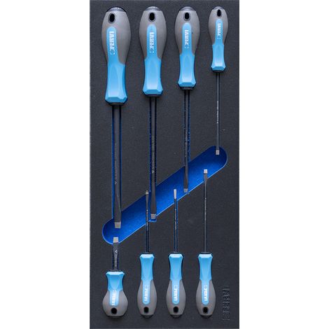 Set 8 destornilladores corte diamante bandeja termoformada suave Fervi TM01/044