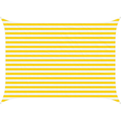Toldo Vela de Sombra Amarillo y blanco 3,5 x 2,5 m vidaXL