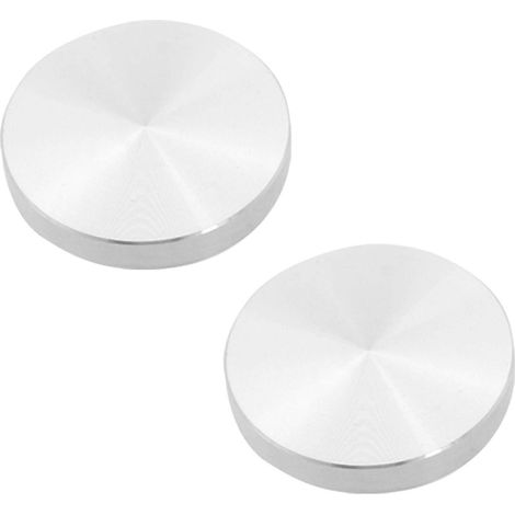 2 pieds de table adaptateurs pour plaque de verre, aluminium, ronds, 50 x 8 mm, argent (1/5)