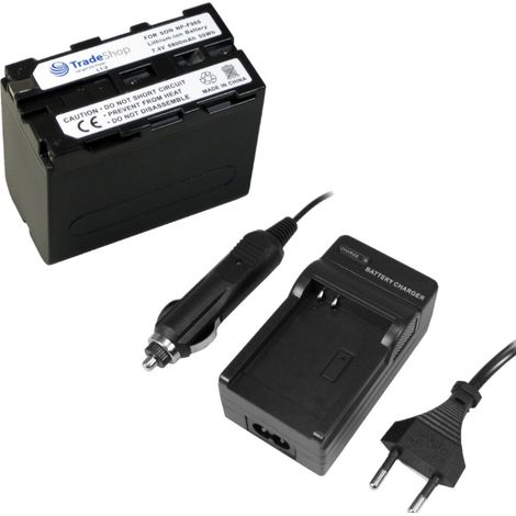 ANGEBOT IM SET: Trade-Shop Kamera Li-Ion Akku 6800mAh + Ladegerät mit Kfz Adapter ersetzt Sony NP-F930 NP-F550 NP-F750 NP-F950 NP-F960 NP-F970 für Sony HDR-AX2000 DCR-VX1000 HDR-AX-2000 DCR-VX-1000