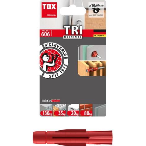 TOX Universalstecker 10 x 61 mm in Blisterpackung mit 6 Stück für vielseitige Verwendung.