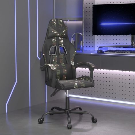 Gaming-Stuhl Schwarz und Tarnfarben Kunstleder