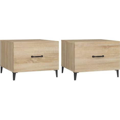 Maison Exclusive - Couchtische mit Metallbeinen 2 Stk. Sonoma-Eic