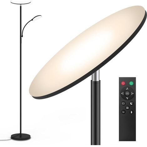 LED Lampadaire, 44W 4500LM Lumineux Lampadaires sur Pied Salon, Dimmable 2700K-6500K Lecture Lampadaires avec Télécommande et Contrôle Tactile, Lampadaire Haut pour Salon Chambre Bureau (1/5)