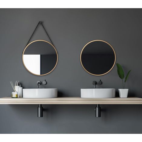 Talos Specchio Decorativo Rotondo da Parete in Oro Opaco, Ø 50 cm (1/5)