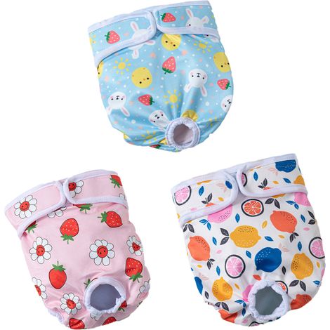 3 culottes hygiéniques pour chiennes, taille M, super absorbantes, réutilisables, lavables en machine, idéales pour incontinence et chaleur (1/5)
