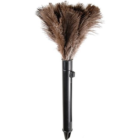Plumier marron lavable portable compact plumes de poule ABS mini plumeau avec poignée pour maison (1/5)