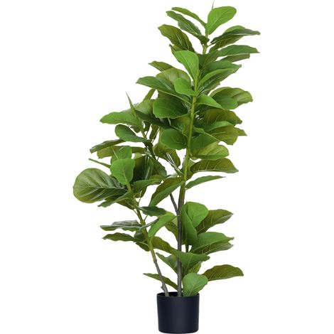 Planta de ficus artificial de 110 cm con 90 hojas de musgo y maceta, ideal para interiores y exteriores.
