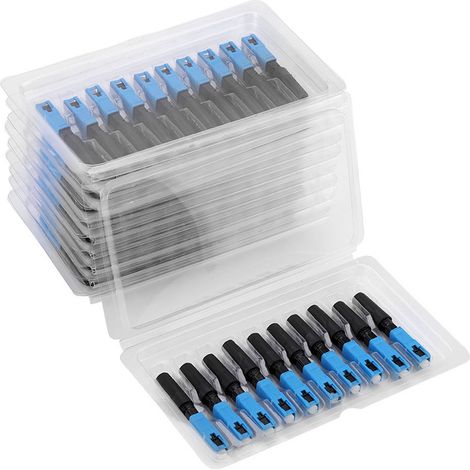 100 pièces Adaptateur de connecteur, Connecteur de Fibre Optique intégré SC Adaptateur de Connexion de connecteur Rapide Rapide à Froid pour FTTH (1/5)