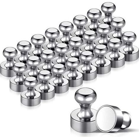 Lot de 24 aimants puissants 12x16mm – Acier inoxydable – Capacité jusqu'à 20 feuilles A4 – Boîte de rangement incluse - 24PCS (1/5)