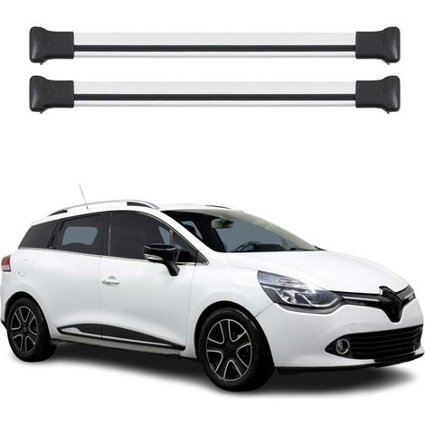 OMAC Aluminium Dachträger Querträger für Renault Clio IV Grandtour 2012-2019 – Max. 75 kg – 2 Stangen Silber (1/5)