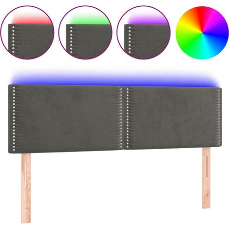 Maison Exclusive - Cabecero con LED de terciopelo gris oscuro 144 (1/5)