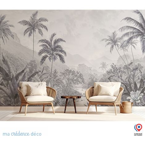 Papier peint : Dune, Arbres et mer, Sud ouest, Aquarelle 4 - Intissé - L.200 x H.280 cm - Marron clair (1/3)