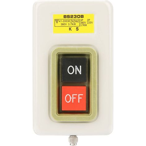 Interrupteur à bouton-poussoir autobloquant BS230B, interrupteur marche/arrêt autobloquant 3,7 kW pour contacteurs de fournitures de composants industriels (1/5)