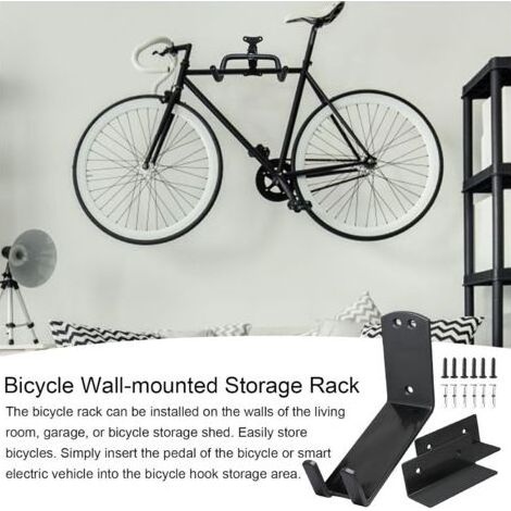 Porte-Vélo Mural Crochets de Rangement pour Pédales de Bicyclette,Rangement Mural pour Garage pour VTT, Bicyclette Route, Scooter, Intérieur Domicile et Extérieur (1/5)