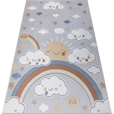 Carpet BONO 8437 Clouds, sky, light grey / cream grey 280x370 cm