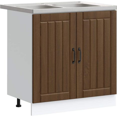 Mobile da cucina Lucca 2 pcs Marrone 80 x 46 x 81.5 cm vidaXL (1/5)