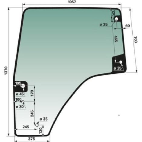 Vitre de porte gauche UNIVERSEL 00155691040KR (1/2)