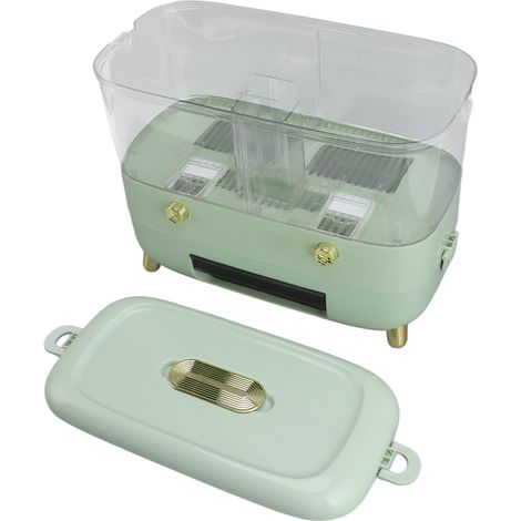 Distributeur de riz seau à grains hermétique boîte de rangement multigrains transparente pour maison 2 compartiments vert clair (1/5)