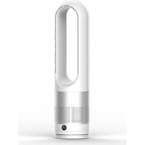 Ventilateur tour sans pales, 18pouces, refroidissement et chauffage, 8 vitesses de vent, minuterie 8 h, rotation cyclique à 80 °, affichage LED, for chambres familiales et bureaux