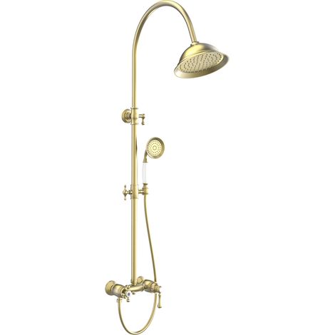 Essebagno Colonne de douche mécanique rétro Leeds or brossé