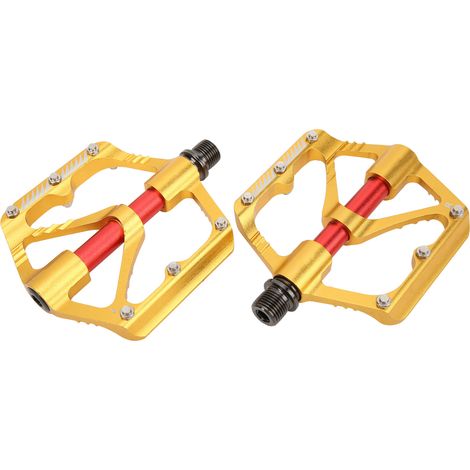 Pédales WAKE Bike 3 roulements en alliage d'aluminium, durables, pour VTT, accessoire de pédales à roulements doré (1/5)