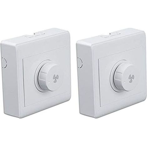 Lot de 2Réglage du Ventilateur de Plafond Régulateur de Vitesse en continu Interrupteur Mural 220V 10A pour gradateur 300W (1/5)
